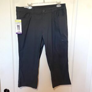 Eddie Bauer Rainier Capri Pants Water Repellent UPF 50+ Dark Smoke Gray Size 14